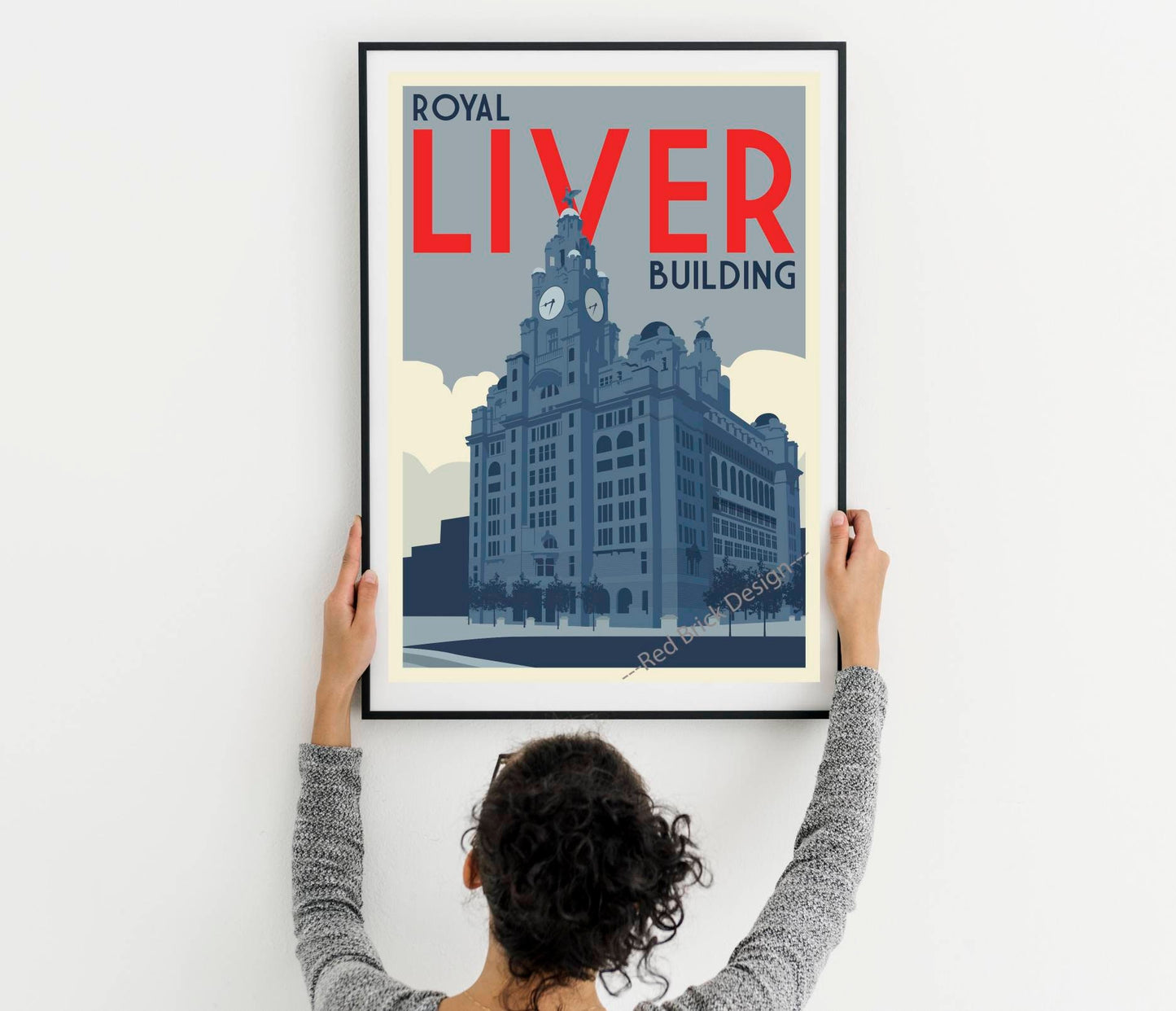 Royal Liver Building retro art print