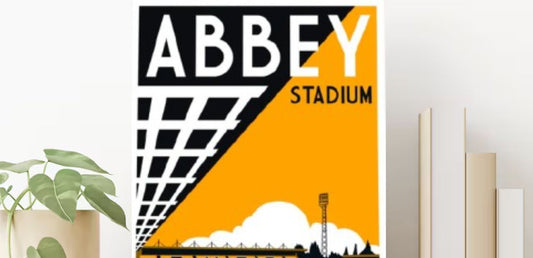  Cambridge United Poster – Retro Abbey Stadium Print for True Amber Army Fans