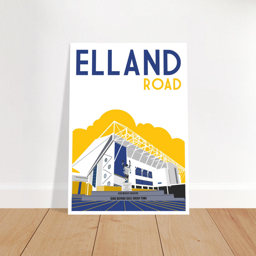 Leeds United Elland Road Retro Art Print Poster