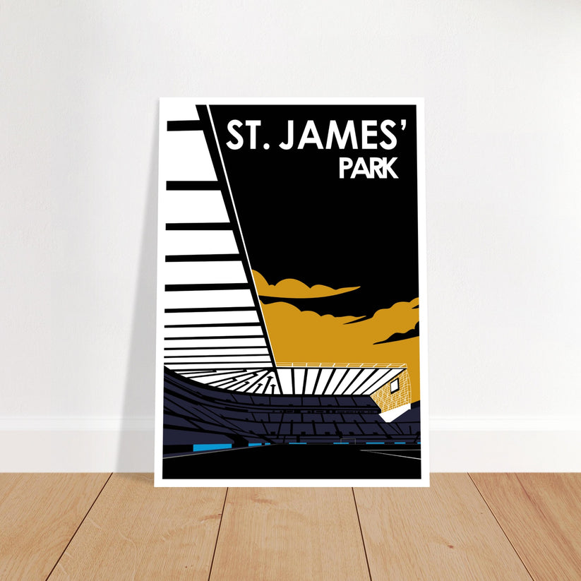 Newcastle United St. James' Park Retro Style Art Print Poster