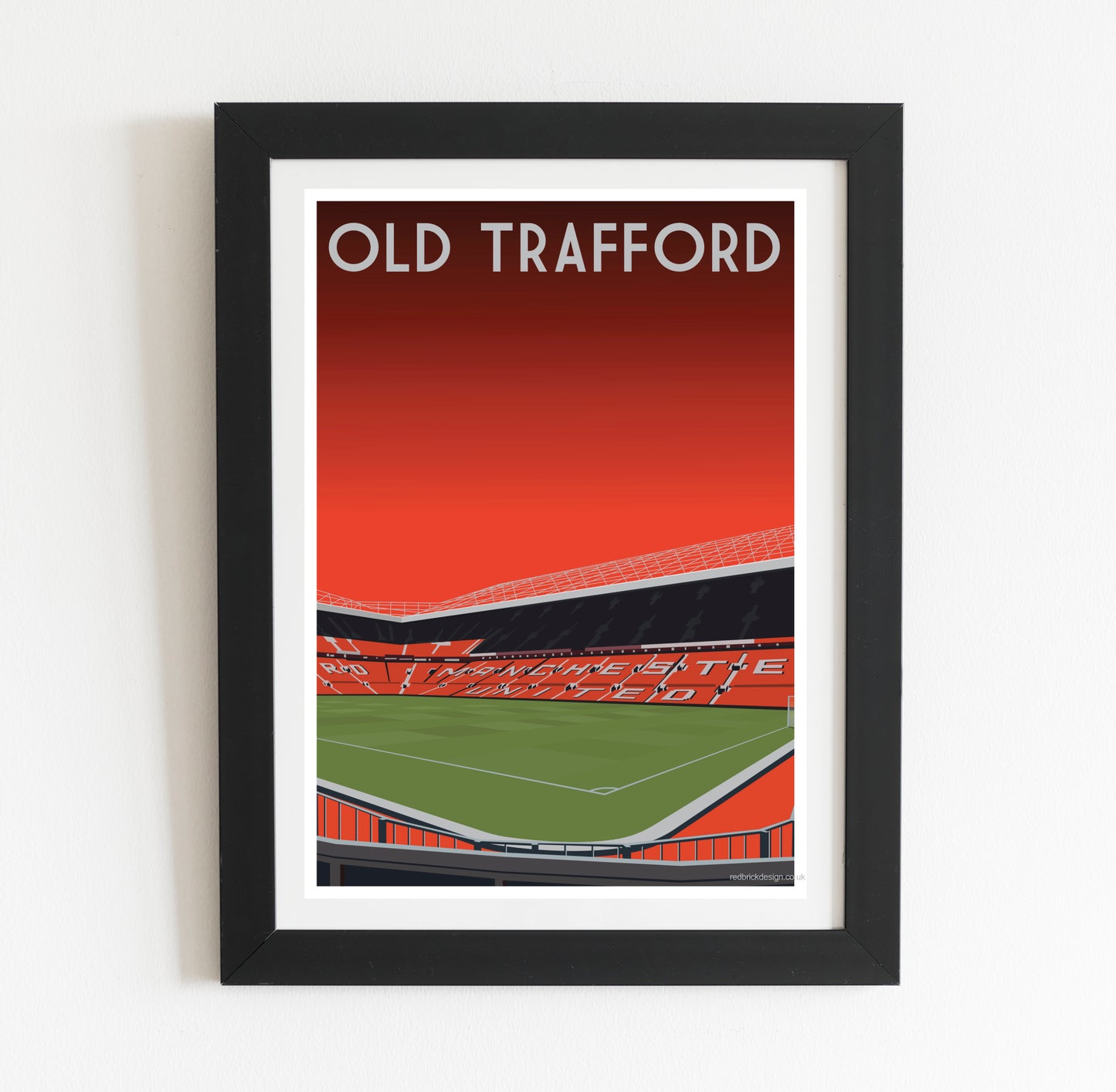 Manchester United Old Trafford Vintage Art Print Poster