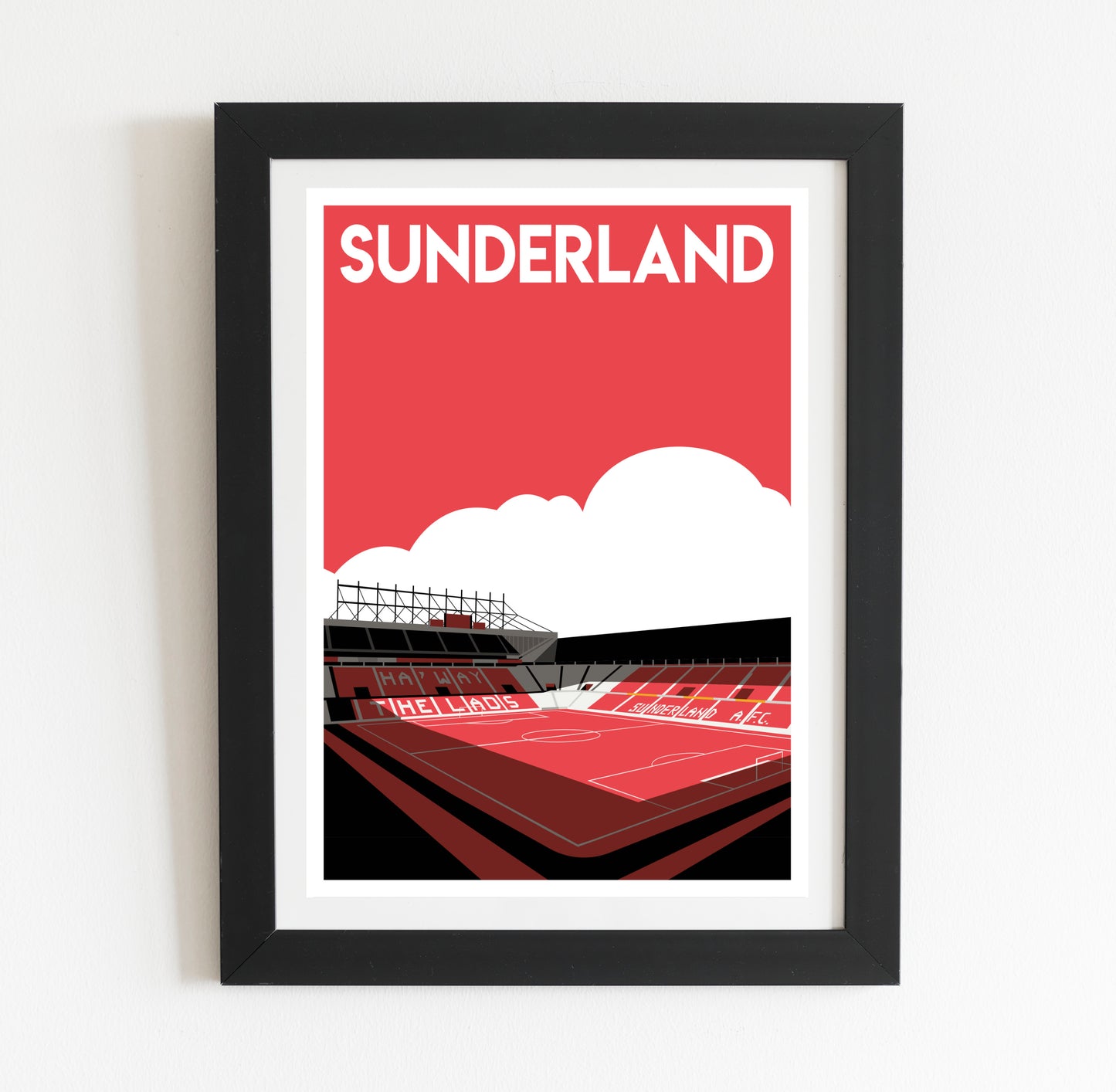 Sunderland FC: Stadium of Light Retro Art Print Poster