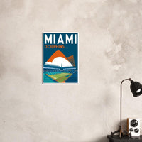 Miami Dolphins Stadium - Retro art print poster