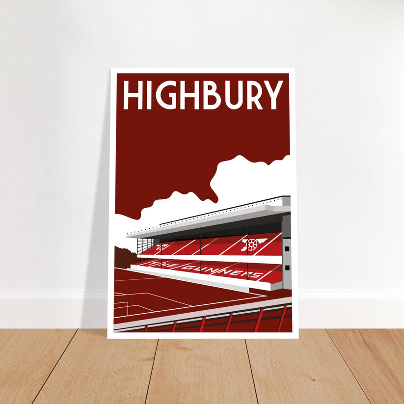 Arsenal Highbury Retro Art Design Print Poster Inside