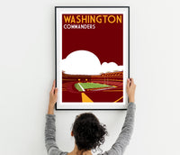 Washington Commanders, Northwest Stadium - Retro art print poster