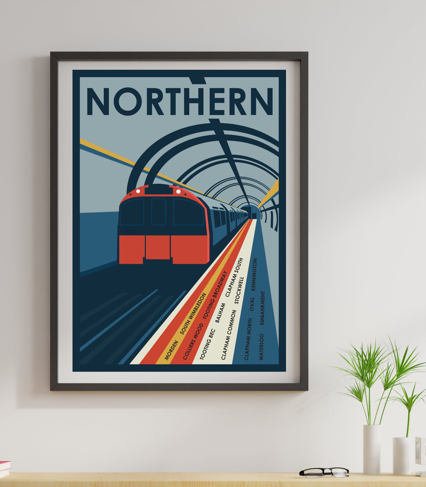 Northern line london underground print poster home decor retro print