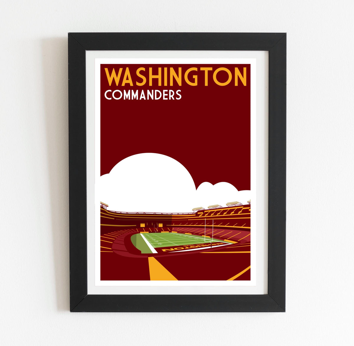 Washington Commanders, Northwest Stadium - Retro art print poster