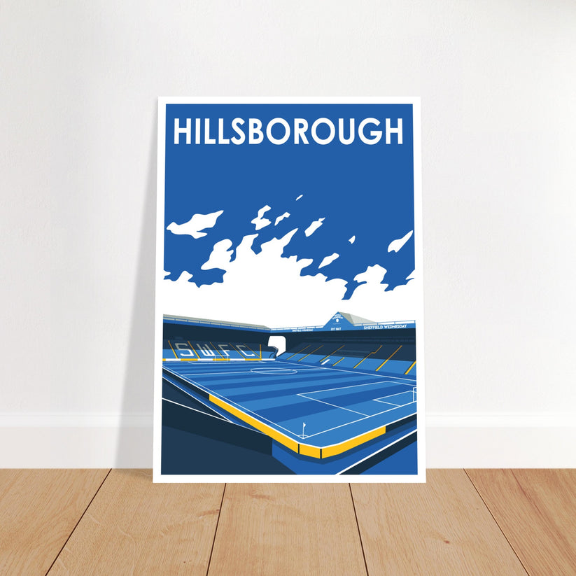 Sheffield Wednesday Hillsborough Retro Art Print Poster