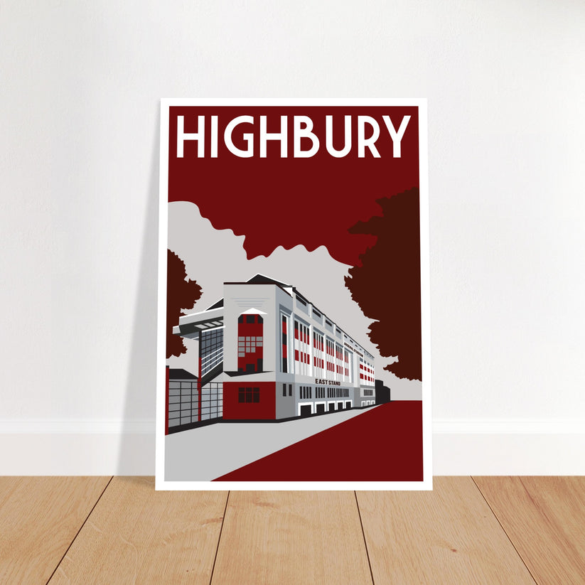 Arsenal Highbury Retro Art Design Print Poster Outside