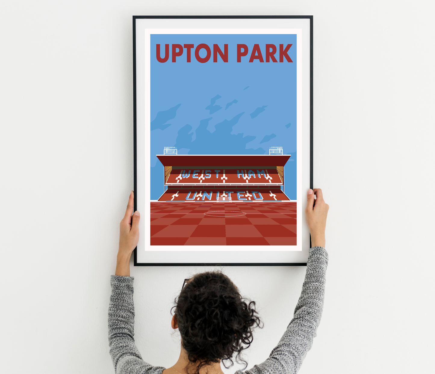 Upton Park, West Ham United: Retro Style Art Print Poster