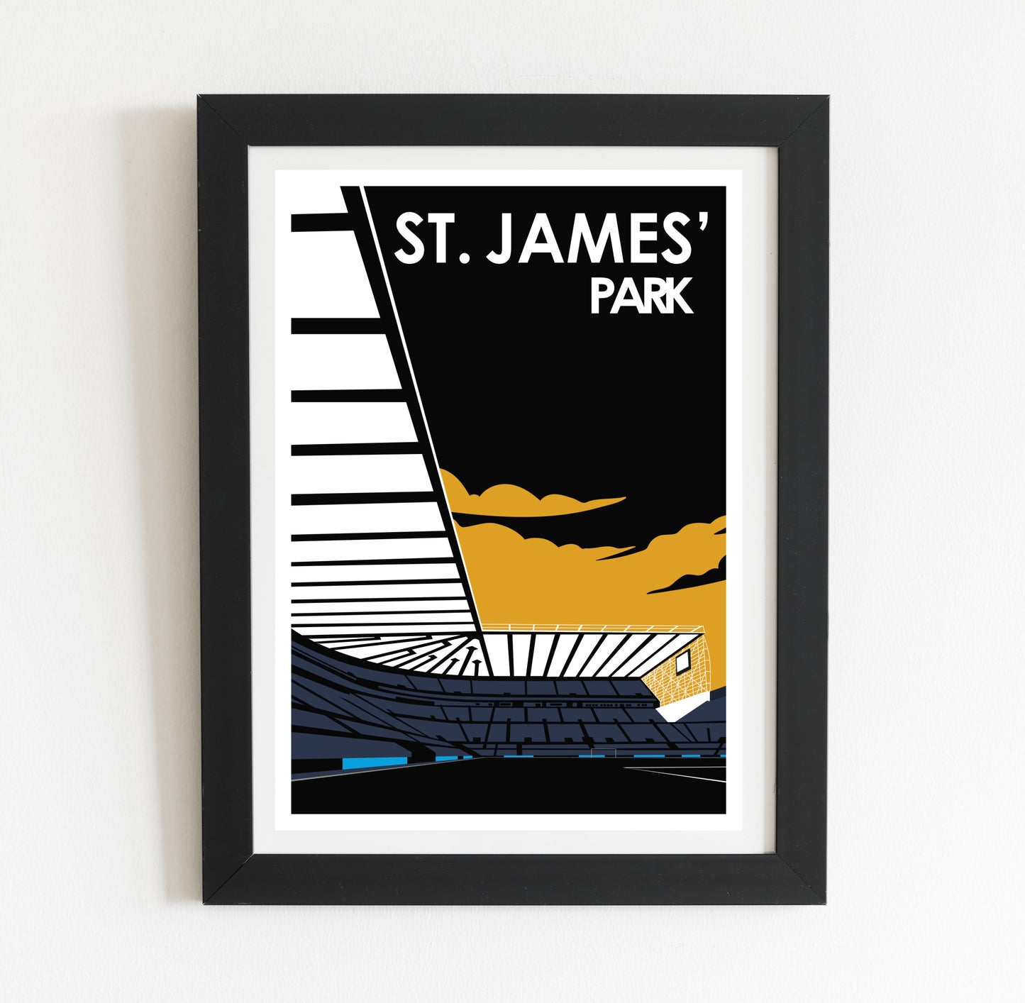 Newcastle United St James' Park Retro Style Art Print Poster