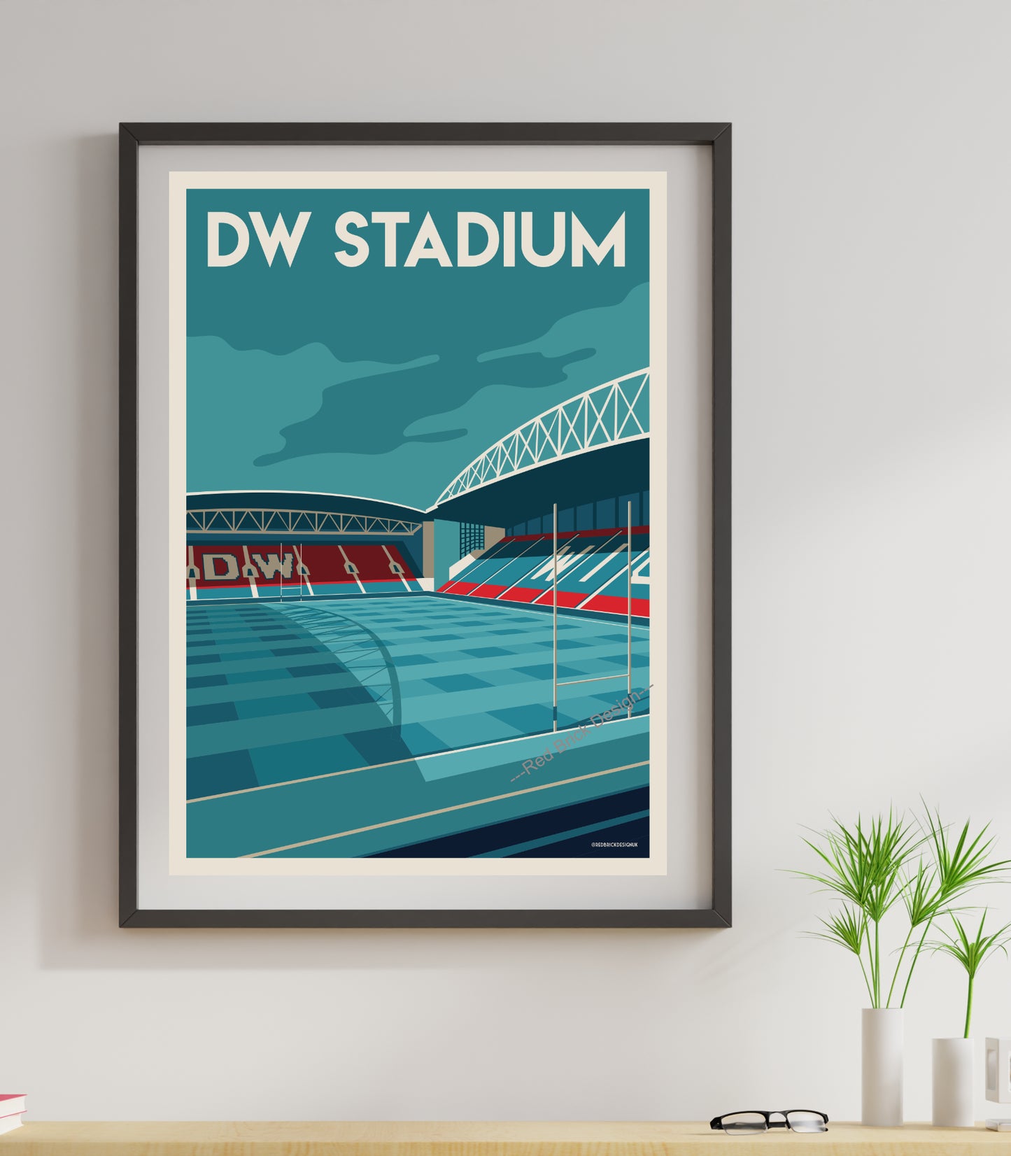 Retro Wigan Warriors DW Stadium Art Print Poster home decor