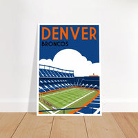 Denver Broncos, Mile High Stadium - Retro art print poster
