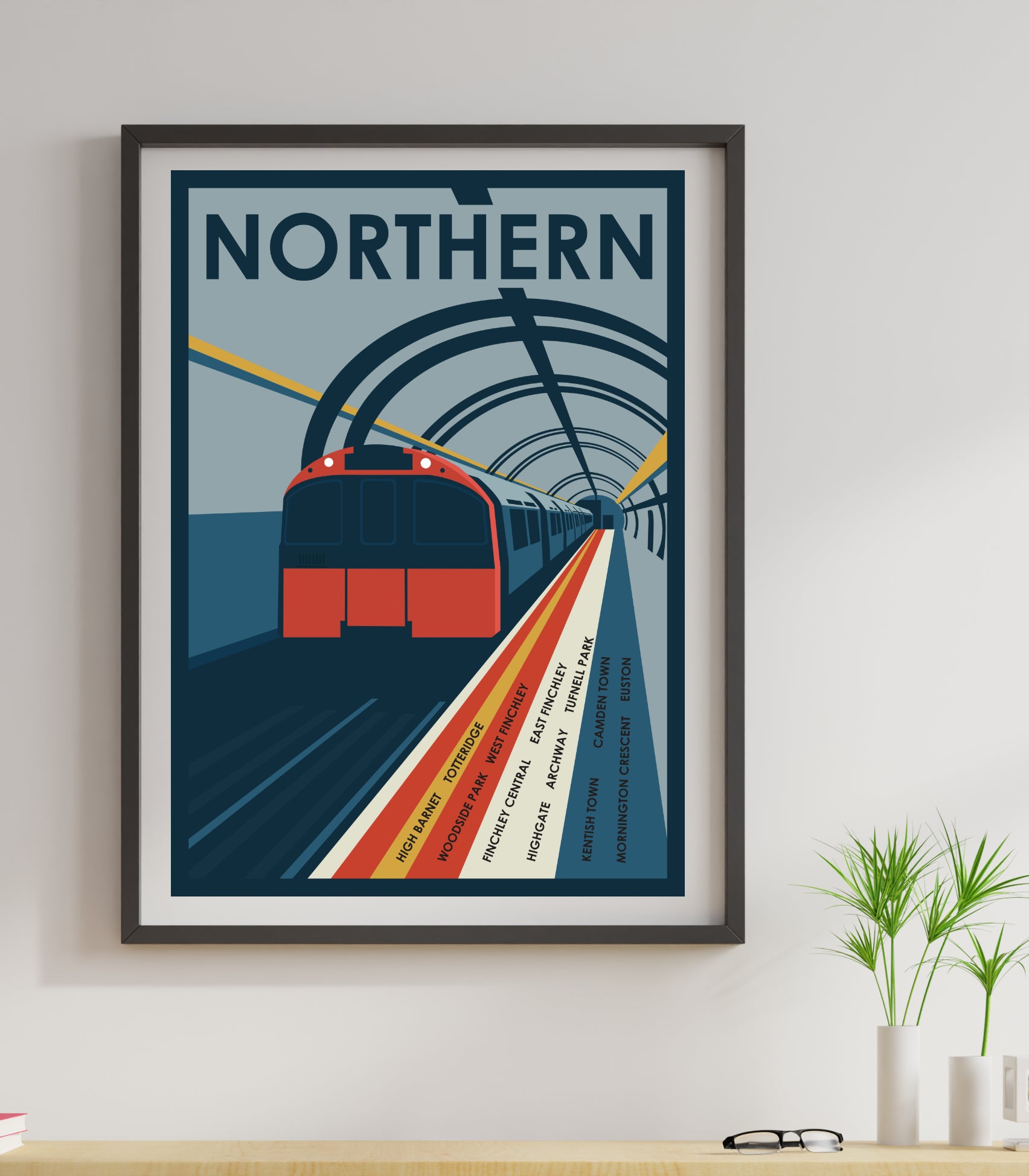 London Tube retro art print poster