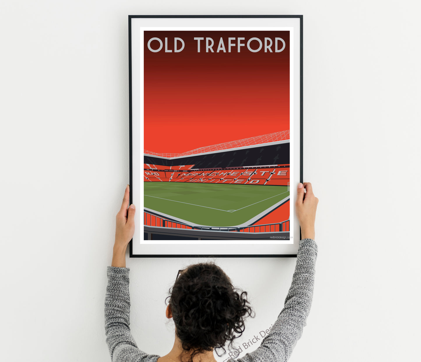 Manchester United Old Trafford Vintage Art Print Poster retro style