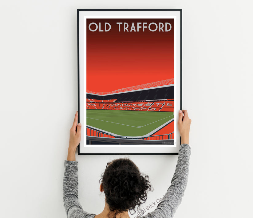 Manchester United Old Trafford Vintage Art Print Poster