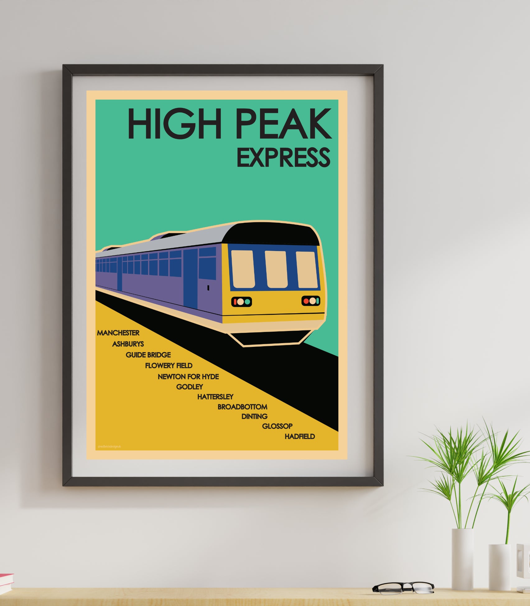 Peak District High Peak Express - Vintage Retro Travel Art Print Poster retro artwork