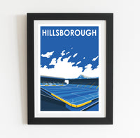 Sheffield Wednesday, Hillsborough Retro Art Print Poster
