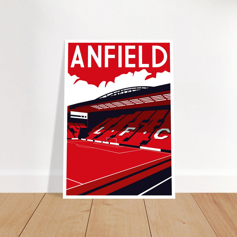 Anfield Kop Liverpool FC Retro Vintage Print Poster
