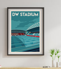 DW Stadium, Wigan Athletic Football Stadium Print poster artwork | Football Memorabilia poster artwork