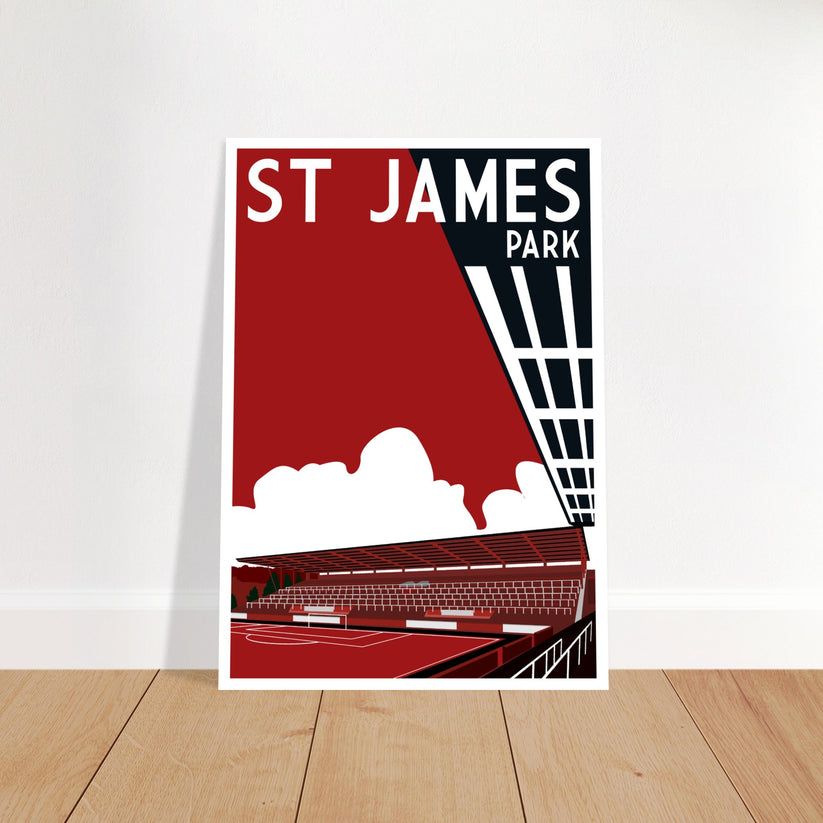 Exeter City St. James' Park Retro Art Design Print Poster