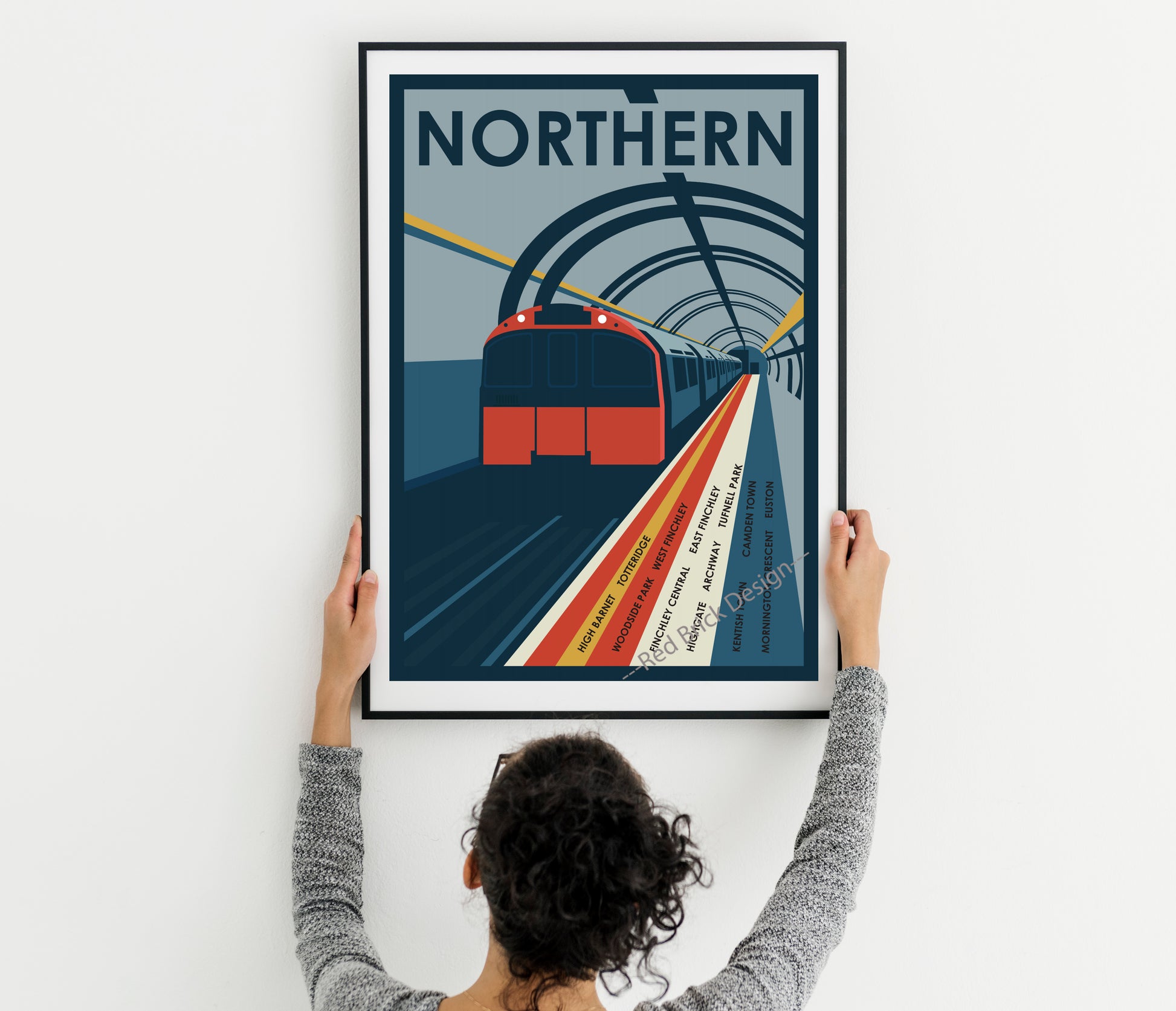 NOrthern line london underground print poster home decor