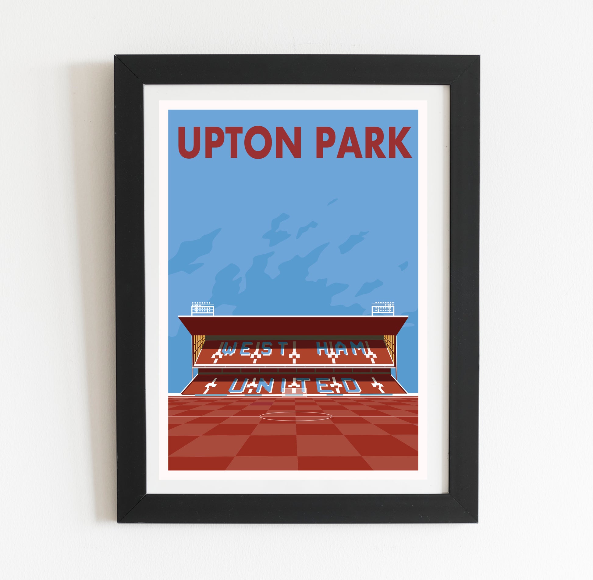 a picture of a stadium with the words upton park on it