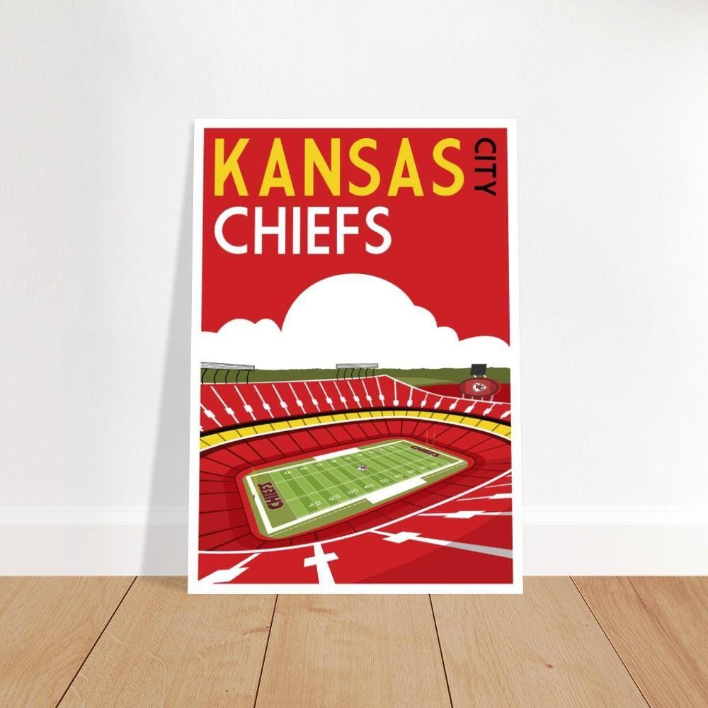 Kansas City Chiefs, Arrowhead Stadium - Retro art print poster