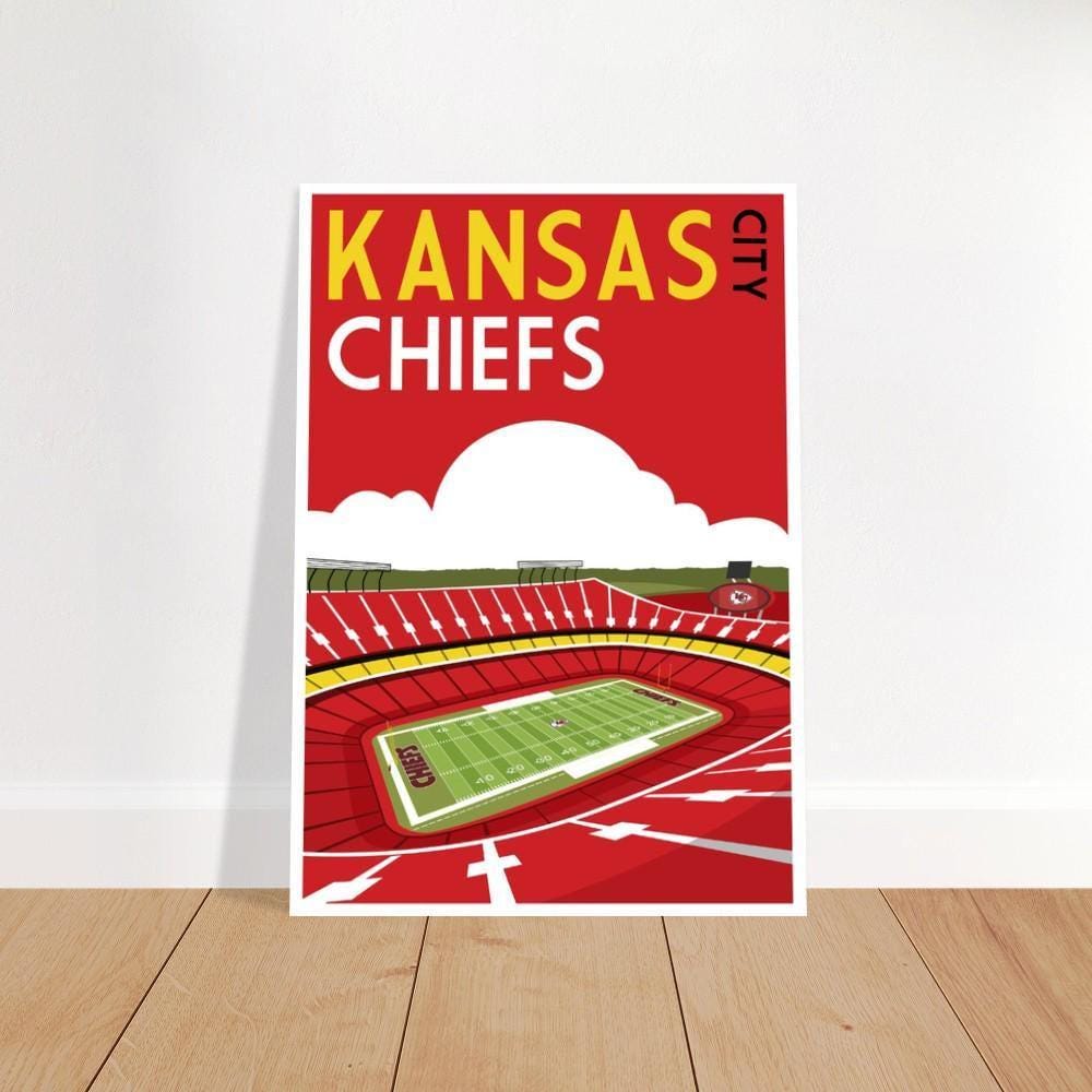 Kansas City Chiefs, Arrowhead Stadium - Retro art print poster