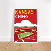 Kansas City Chiefs, Arrowhead Stadium - Retro art print poster