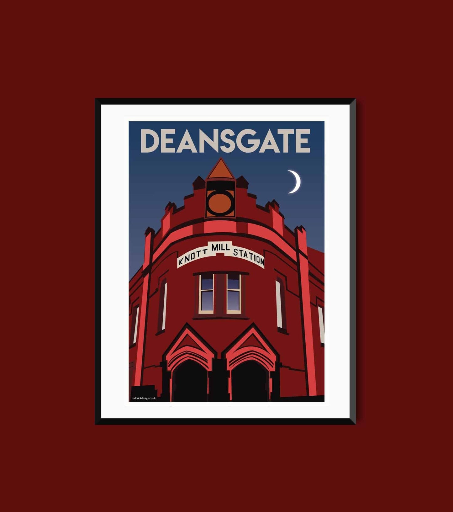 Vintage Red Brick Building Artwork