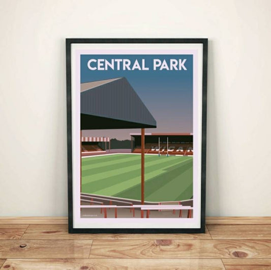 Vintage Wigan Warriors Central Park Art Print Poster