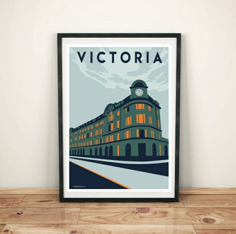 Vintage Manchester Victoria Station Poster