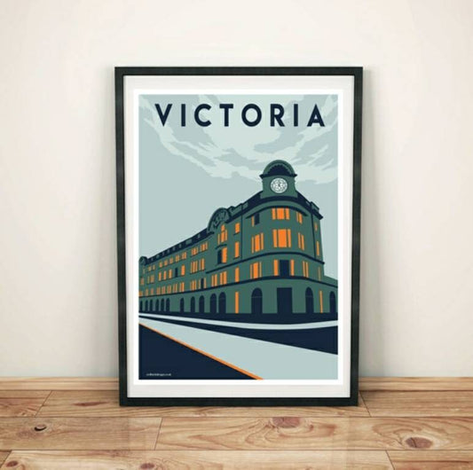 Vintage Manchester Victoria Station Poster