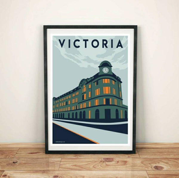 Vintage Manchester Victoria Station Poster