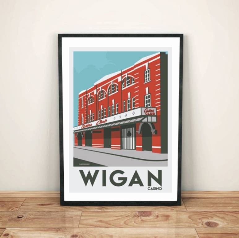 Wigan Casino vintage retro art print poster