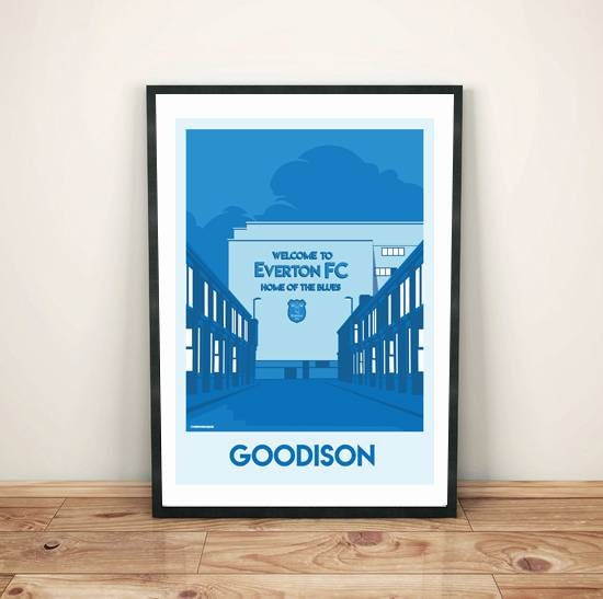 Goodison Park (Outside) Retro Vintage Print Poster