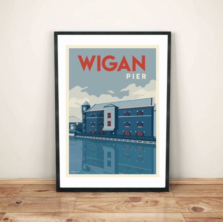 Retro Orwell Building and Museum Wigan Pier Print