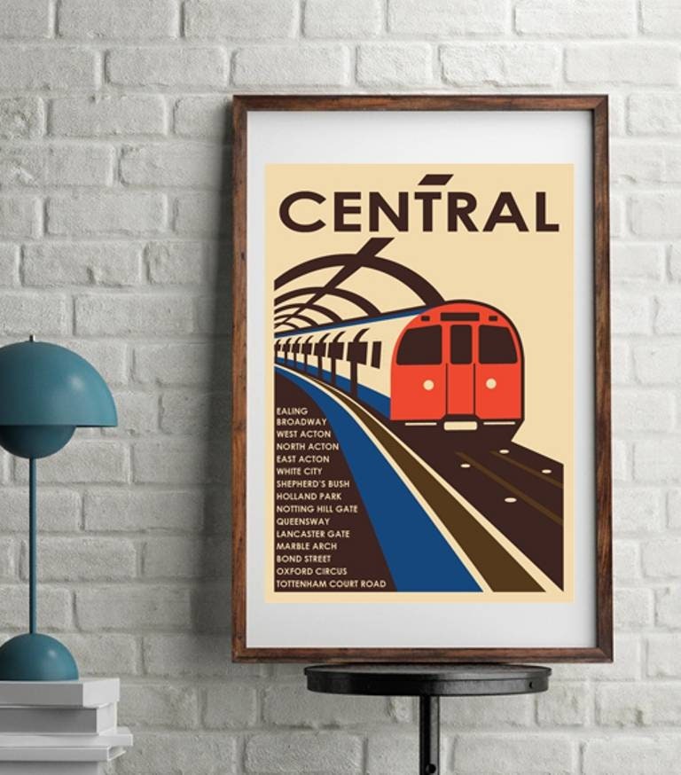 Retro London Underground Art Print