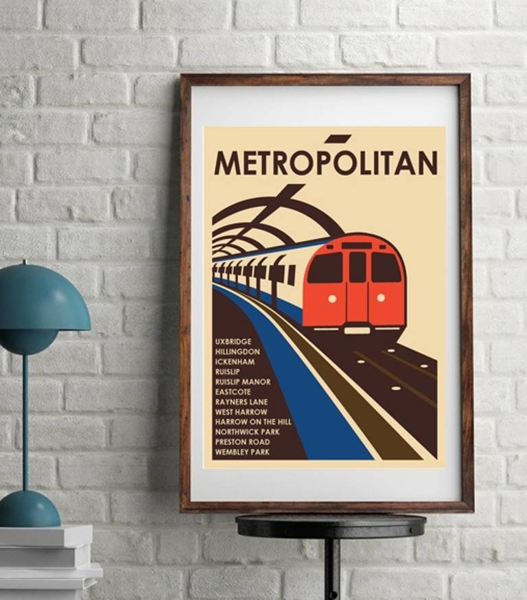 Retro London Underground Art Print