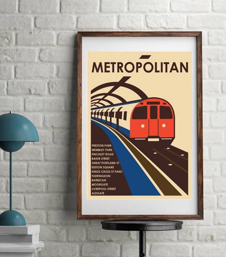 Vintage Metropolitan Line South Poster