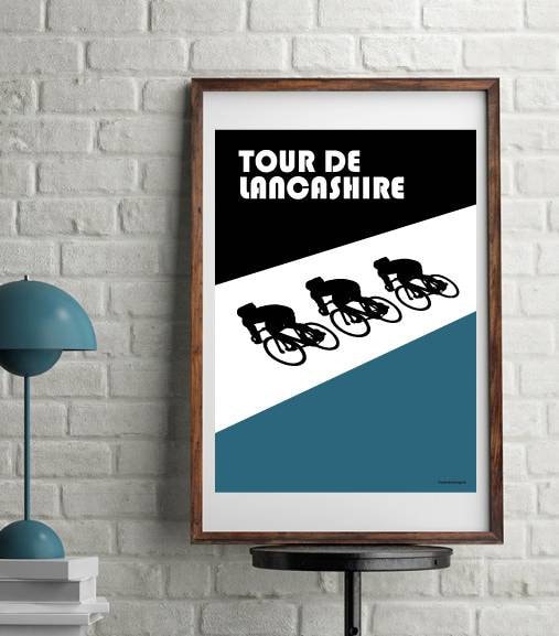 Lancashire Cycling Route Art Print