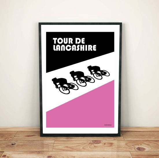 Lancashire Cycling Route Art Print