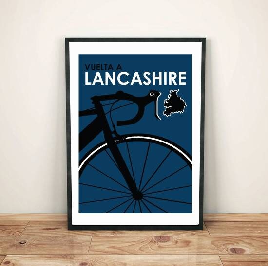 Retro Lancashire cycling route poster