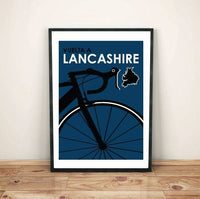 Retro Lancashire cycling route poster
