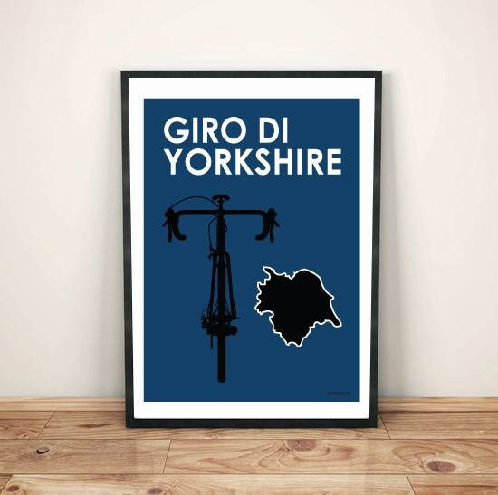 Vintage cycling art print poster of Giro di Yorkshire