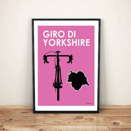 Vintage cycling art print poster of Giro di Yorkshire