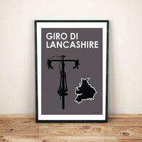 Giro di Lancashire vintage cycling art print poster