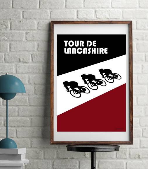 Tour de Lancashire Retro Art Print Poster