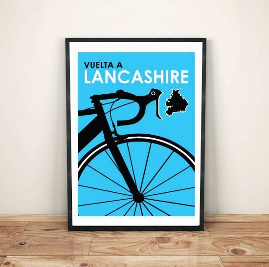 Vuelta a Lancashire vintage cycling art print poster